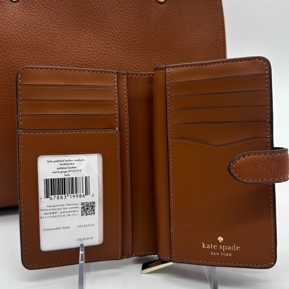 Kate Spade Leila Medium Triple Compartment Satchel Bag & Compact Bifold Wallet - Picture 10 of 15